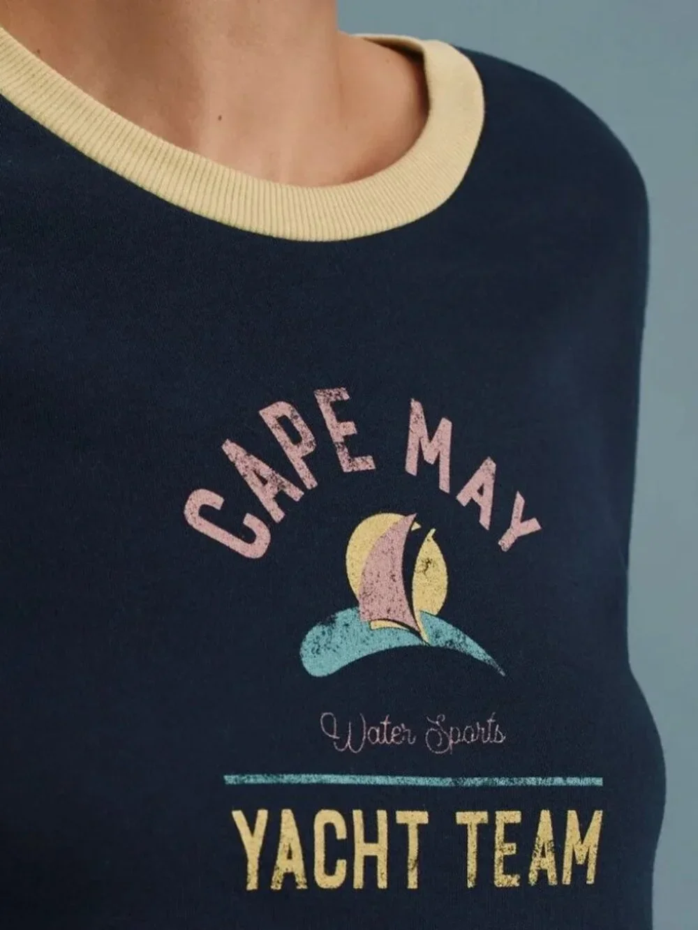 Daily Practice x Anthropologie Shrunken Vintage Sweat Tee Cape May Size XXS EUC